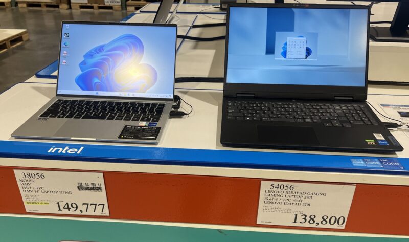 コストコ内で販売されていたノートPC_mouseのDAIVとlenovoのIdeaPad