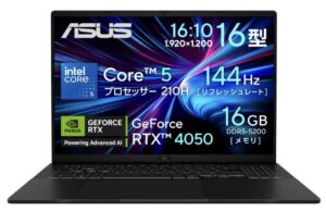 ASUS Gaming V16 V3607VU (V3607VU-C5165R4050W)の本体の外観
