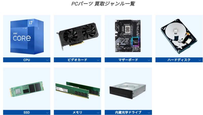 ドスパラで買取可能なPCパーツ