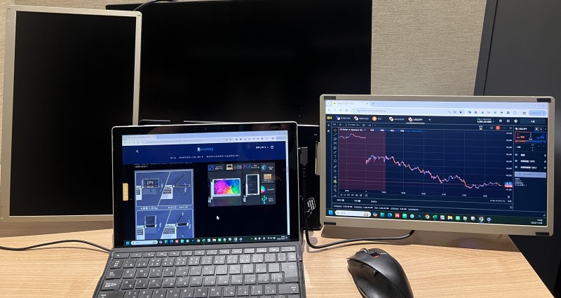 ★自分のサーフェスで3画面試した