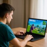 フォートナイトをゲーミングPCでプレイする大学生男子
