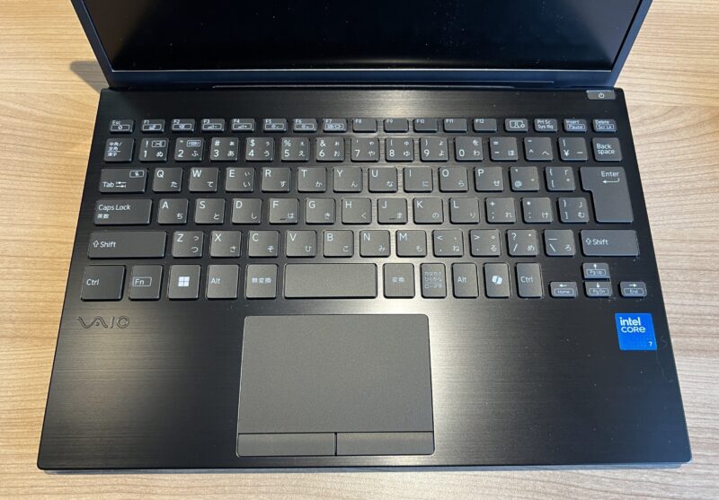 VAIO S13の本体のキーボードの写真