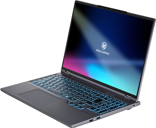ドスパラのFF7リバース推奨モデルのゲーミングノート「GALLERIA-ZL9R-R57T-6」の本体の外観_500透過