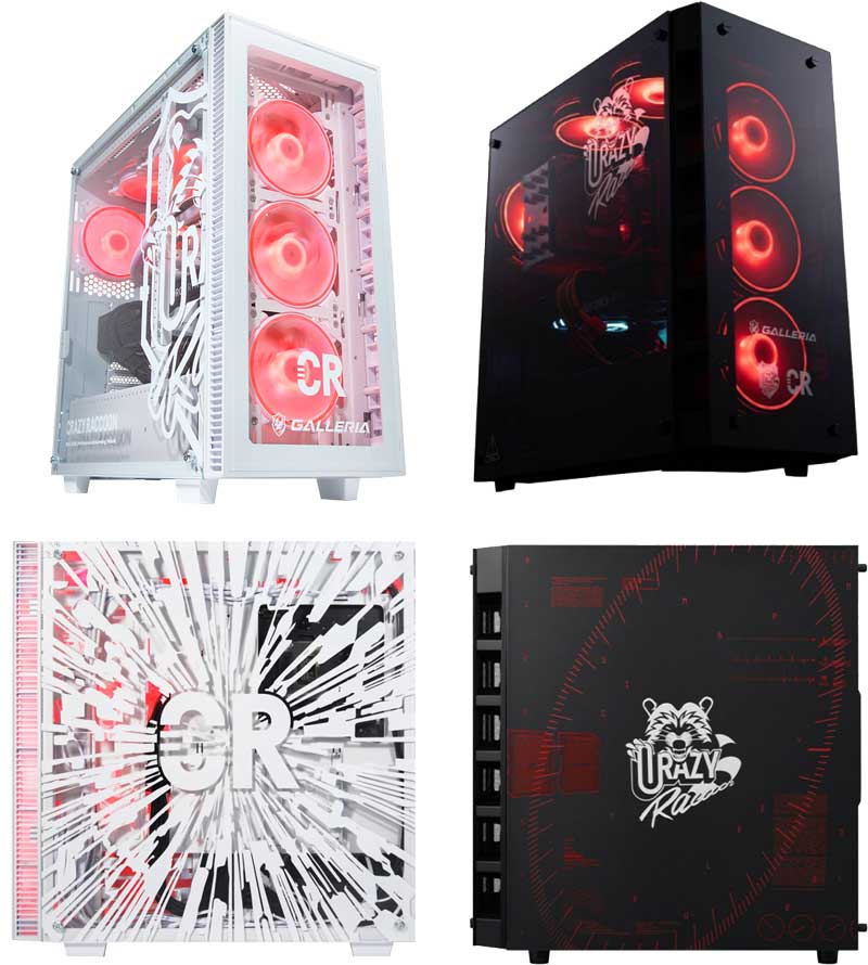 リニューアル前と後のCRコラボPCのガレリアの本体の外観・デザイン_正面ビューと側面ビューの比較