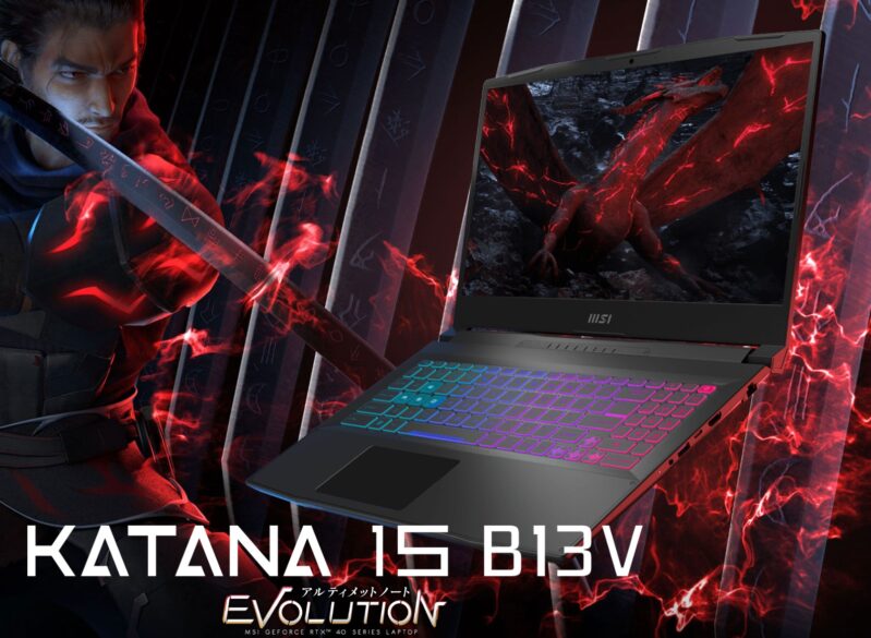 MSiのKatana 15 B13Vの本体の外観