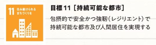 SDGsのゴール11：持続可能な都市