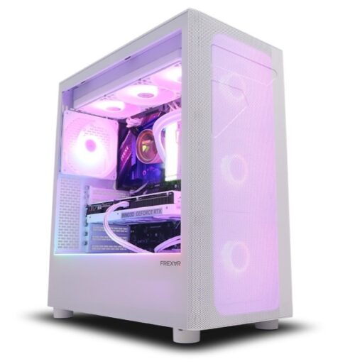 フロンティアのゲーミングデスクトップPC「FRZAZ890W_B」の本体の外観