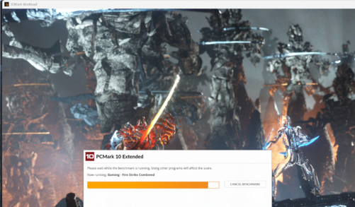 22.■■ LAVIE SOLのスペックをPC MARK 10で測定中の様子_グラフィック性能の実測時の画面