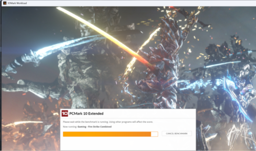 22.■■ThinkPad E14 Gen 6のスペックをPC MARK 10で測定中の様子_グラフィック性能の実測画面