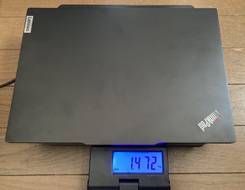 3.■ThinkPad E14 Gen 6の本体重量の実測結果