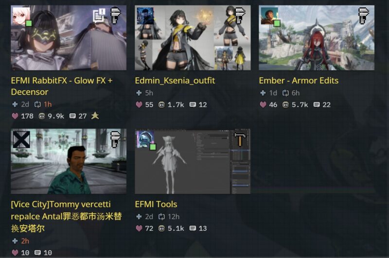 アークナイツ：エンドフィールドのMOD配布サイトの様子