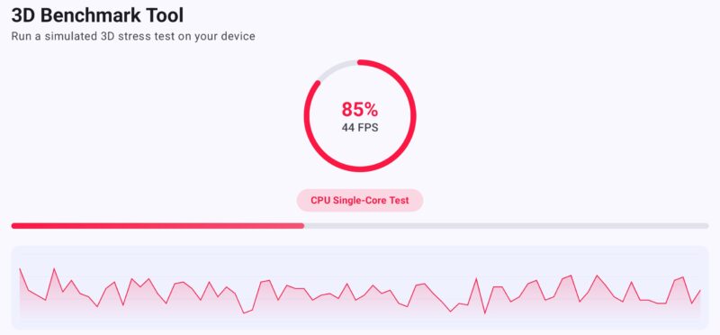 ★Antutu Benchmarkのテスト結果のスコア：CPU single-core test：85%
