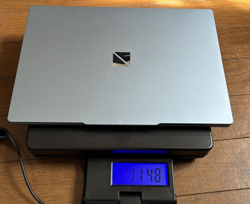 3.■N13 Slimの本体重量の実測結果：1148g