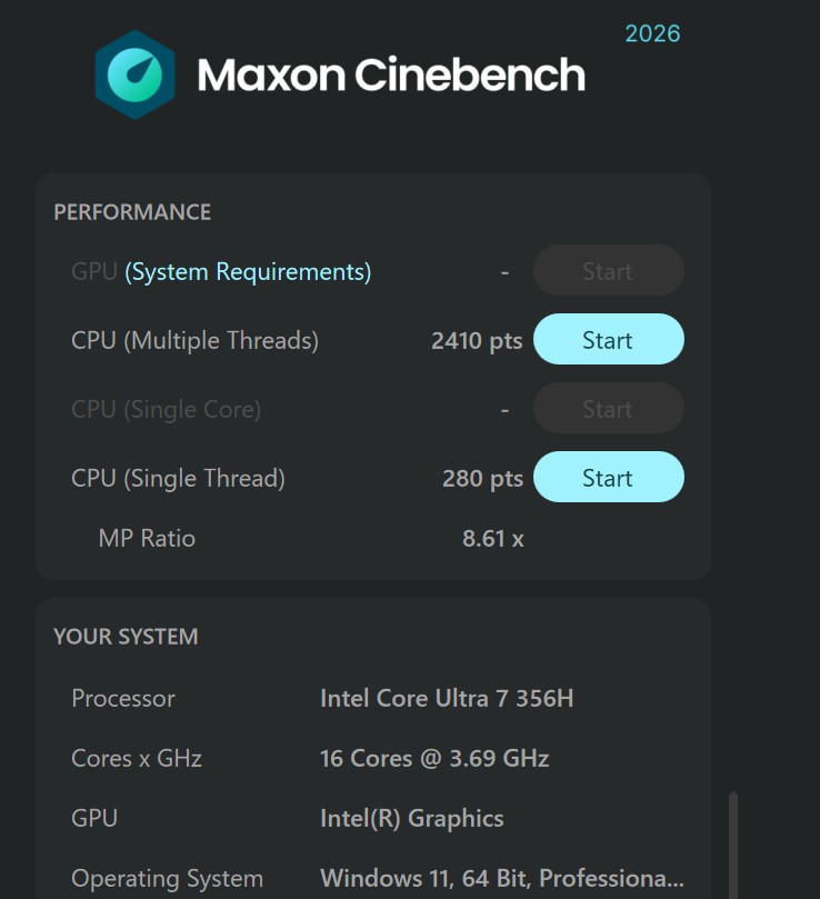 21.■■ HP EliteBook XのCPUスペックのCinecbenchでの実測結果（multi）
